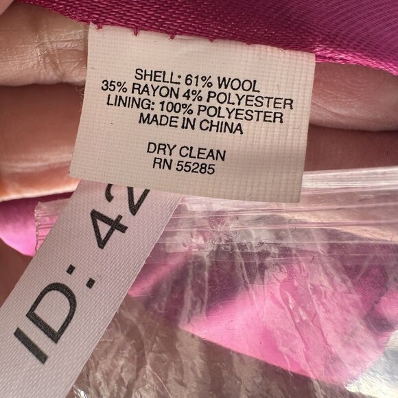 Express Pea Coat Wool Blend Houndstooth White Black Y2K Women's Size S‎ New - Picture 8 of 12